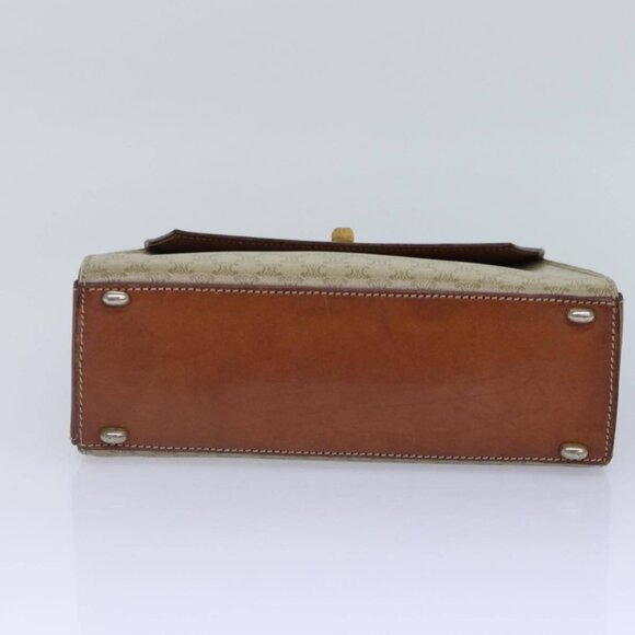 CELINE Macadam Canvas Hand Bag PVC Leather Beige Auth - Picture 6 of 16
